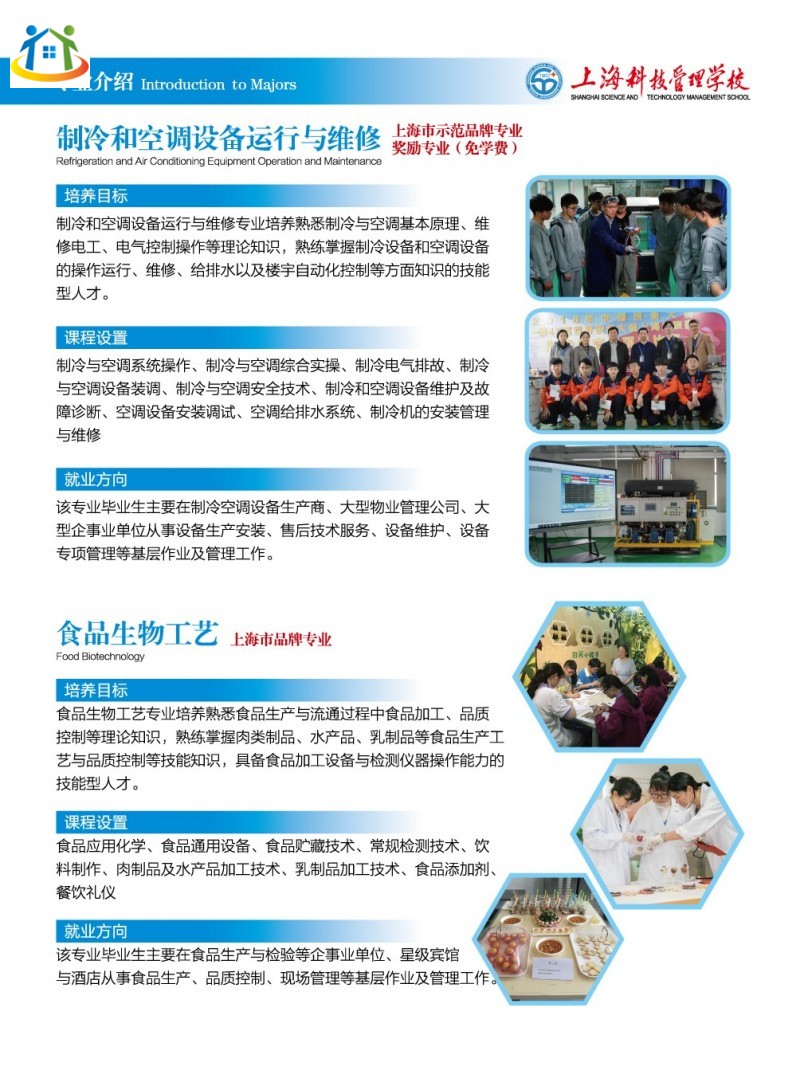 2020年上?？萍脊芾韺W校招生簡章中專專業(yè)介紹