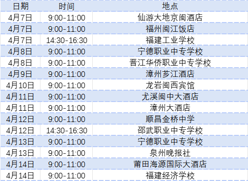 高職分類招生宣傳咨詢會時(shí)間安排表