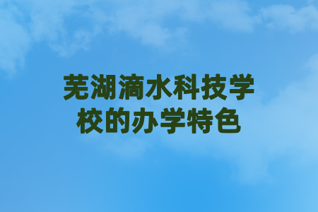 蕪湖滴水科技學(xué)校的辦學(xué)特色