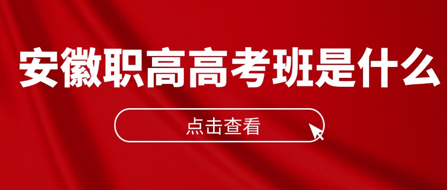 安徽職高高考班是什么