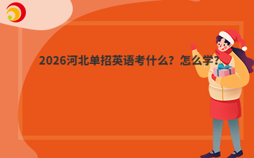 2026河北單招英語考什么？怎么學(xué)？