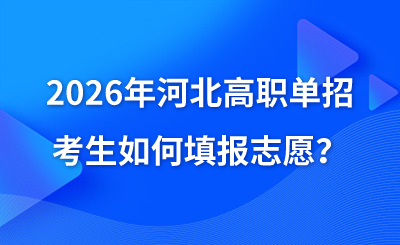 2026年河北高職單招考生如何填報(bào)志愿？